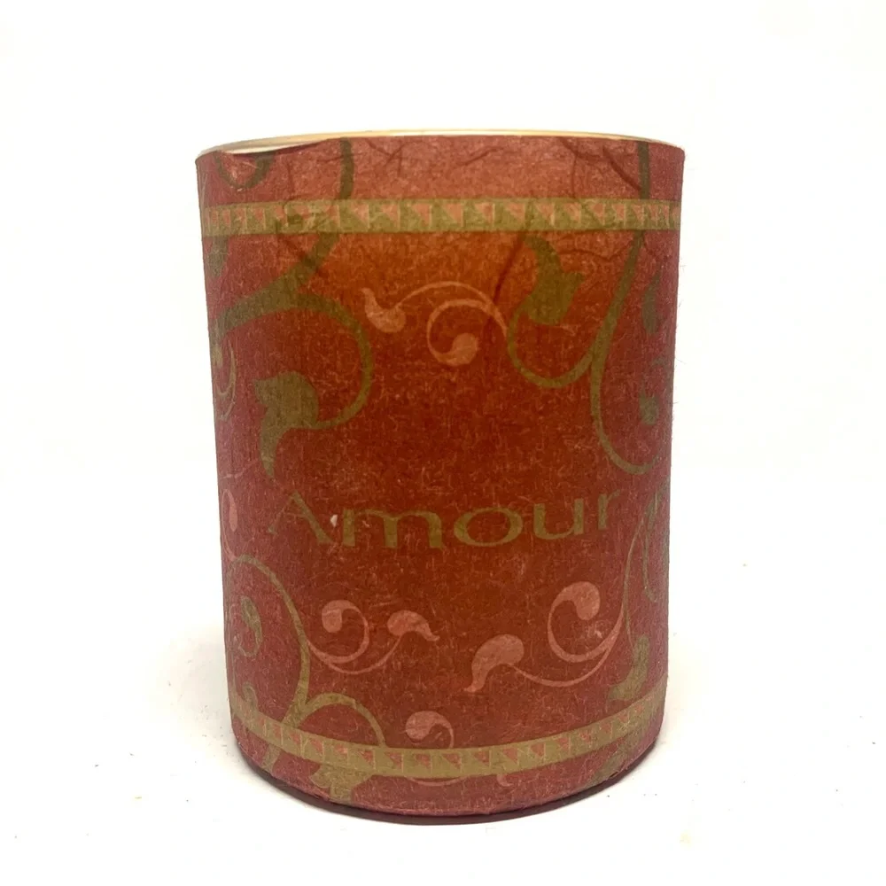 Love Amour Red Glass Cinnamon Scented Votive Candle Romantic Decor